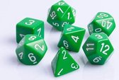 7-delige Polydice / dobbelstenen Set voor Dungeons & Dragons | Groen met Wit