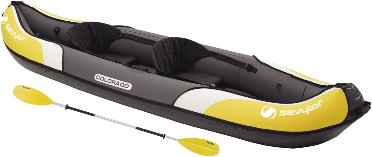 Opblaasbare Kano voor 2 Personen - Inclusief Peddel en Voetpomp - 331 x 88 cm