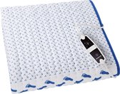 Inventum HN1312V - Elektrische onderdeken - Aparte voetenzone - 1 persoons - 150 x 80 cm - Fleece/Katoen - Wit/Blauw