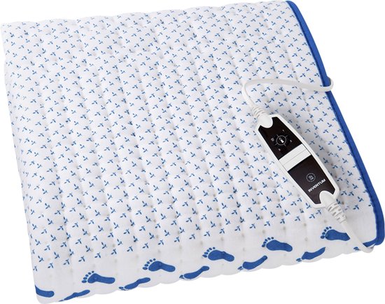 Inventum HN1312V - Elektrische onderdeken - Aparte voetenzone - 1 persoons - 150 x 80 cm - Fleece/Katoen - Wit/Blauw