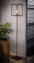 Cube - Vloerlamp - stalen frame - vierkant - oud zilver - met LED lichtbron