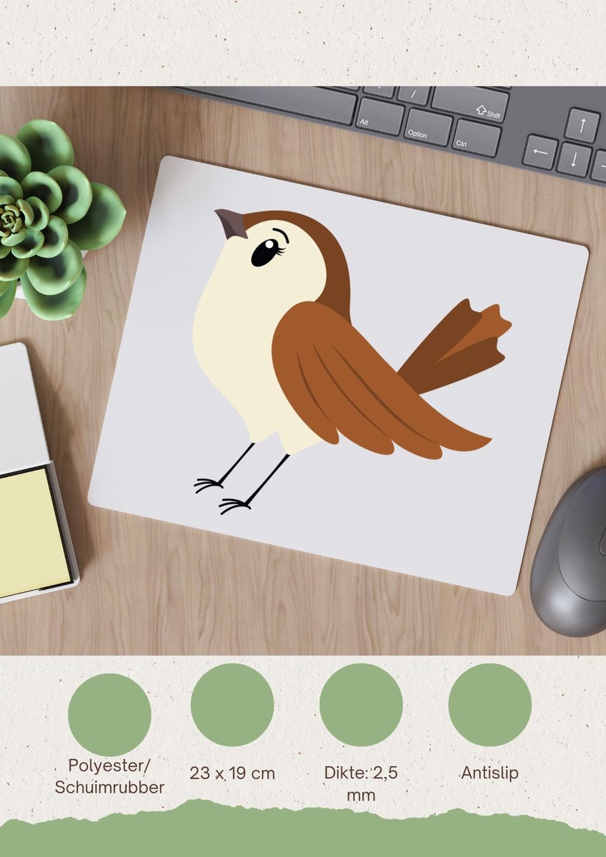 Akyol - huismus Muismat - Vogels - dieren liefhebbers - mus - dieren - 23 bij 19 cm