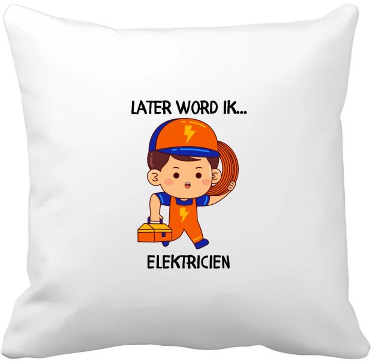 Akyol later word ik elektricien Kussen hoes - Elektricien - de beste elektromonteur - technicus - elektrotechnisch ingenieur - 40 bij 40 cm Multicolor