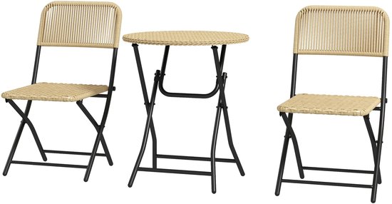 SVITA Lot de 2 chaises de balcon aspect bois pliables Chaise de jardin