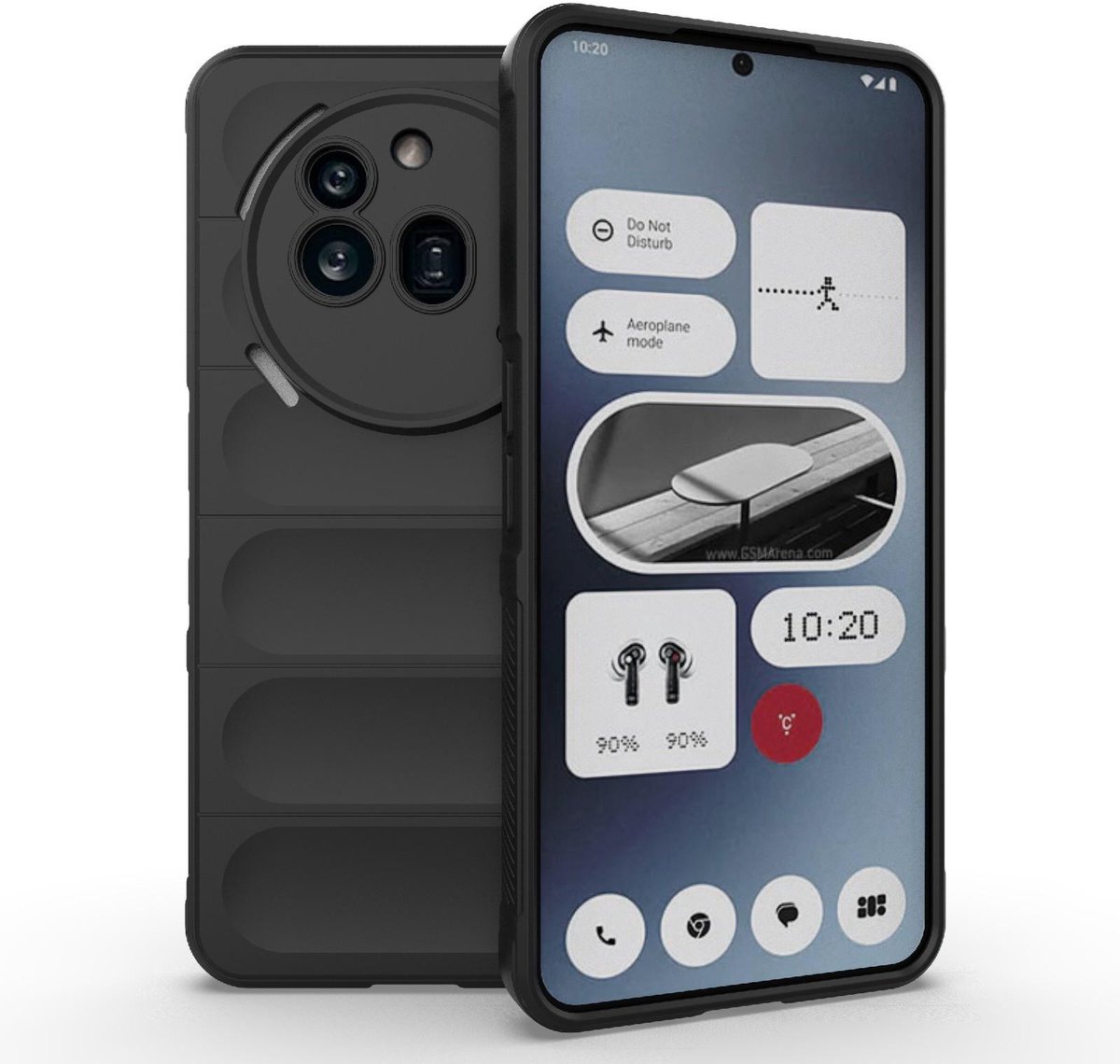 Hoesje geschikt voor Nothing Phone (3a) Pro - Phonesta GripShell Silicone Back Cover - Zwart