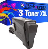 PlatinumSerie® 3 x laser toner XXL black alternatief voor Kyocera Mita FS TK-1125 6.300 pagina 's