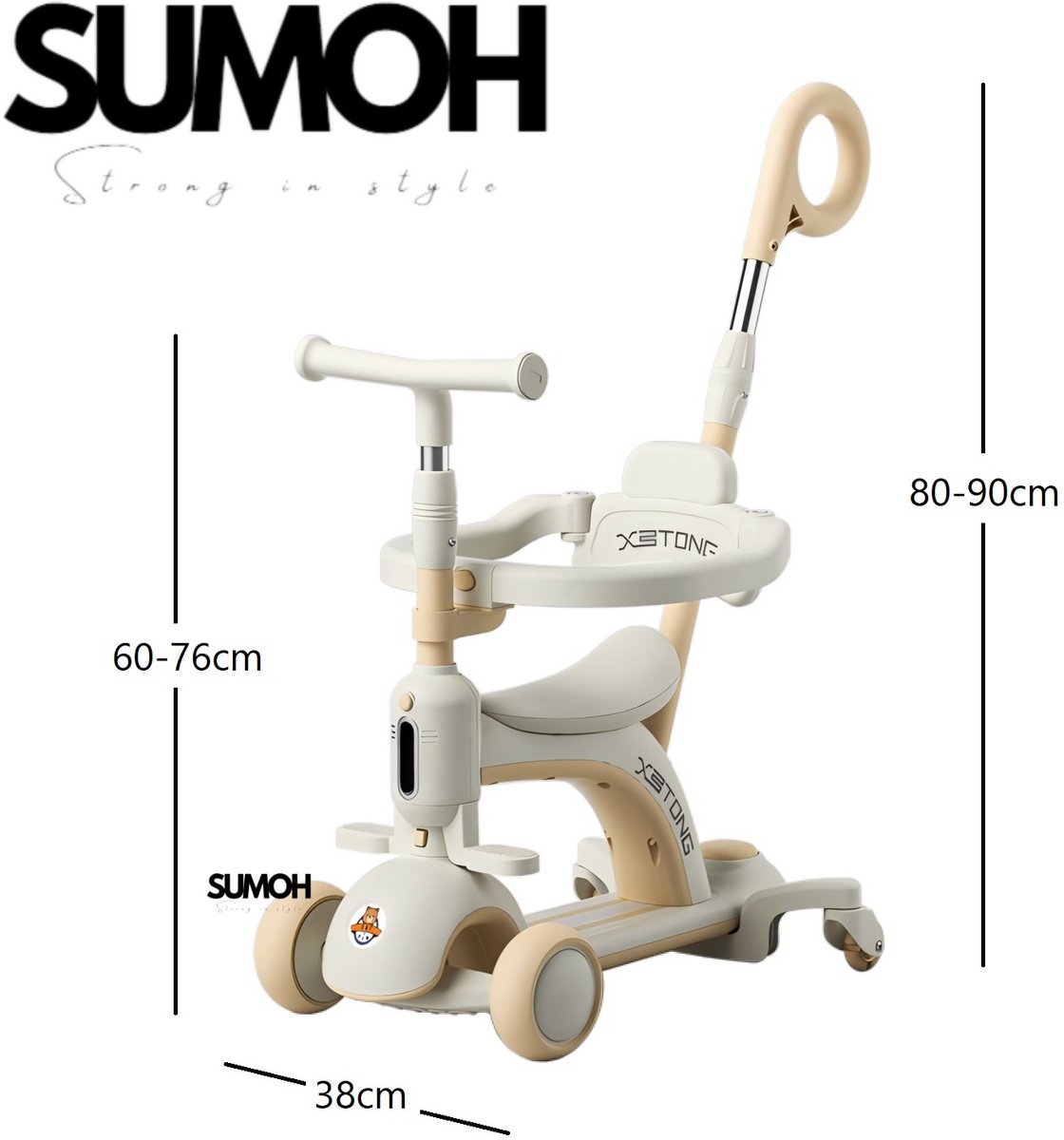 SUMOH® Sterke Veilige 6-in-1 - Step, Loopfiets & Kinderwagen 2025 Trending – LED Wielen, 360° Draaibaar, Verstelbare Duwstang | Alles-in-één Driewieler voor Peuters & Kleuters (1-12 Jaar) | Compact, Luxe & Veelzijdig Cadeau Feest Verjaardag + Giftbox