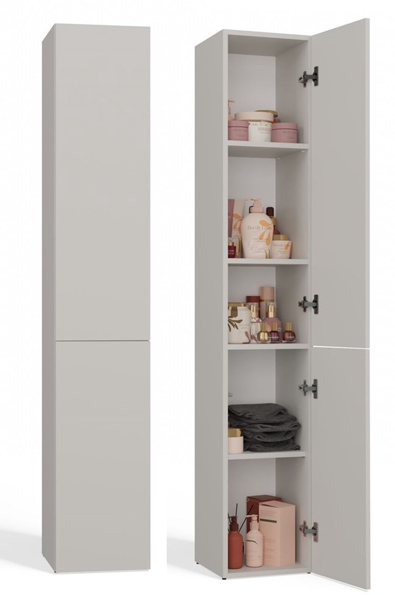 Badkamermeubel -kolomkast met 4 legplanken Creme
