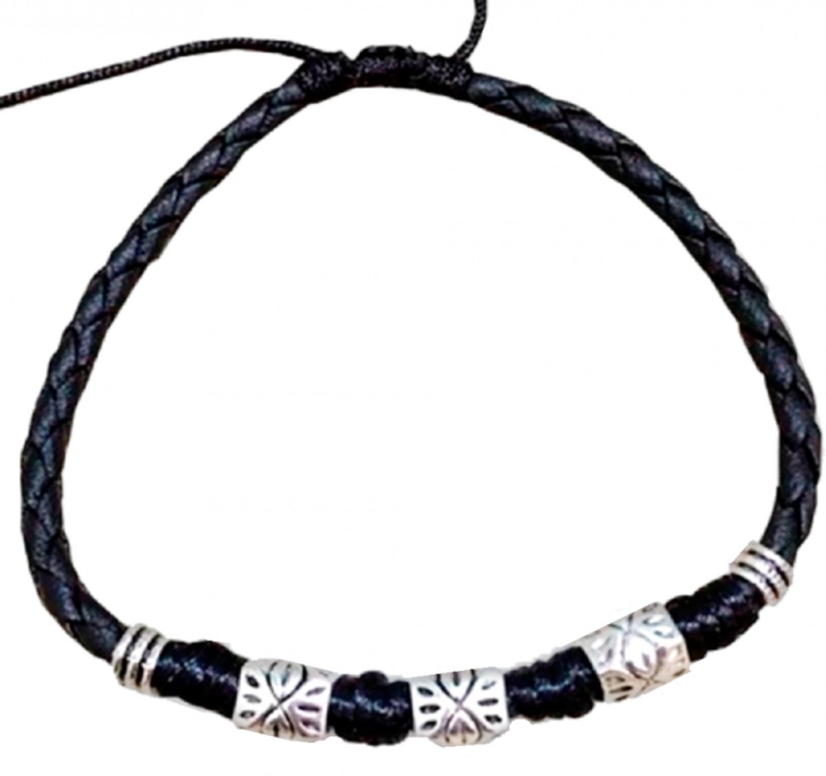 Enkelkoord -Zwart -Tibetaans -Schuifsluiting 19-32 cm- Charme Bijoux