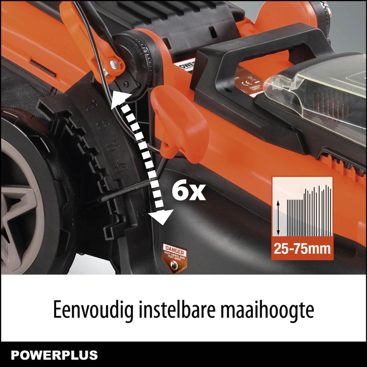 Dual Power Accu-grasmaaier POWDPG75610 - 40 V, 420 mm Ø grasmaaier, zonder accu en lader, met grasopvangbak en achteruitworp – foto 5