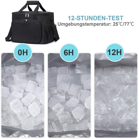HAUSS SPOLE Koeltas - Warmte- & Koudebehoud - Voor Lunch & Picknick - 31×19×23cm - Oxford - Zwart van hauss-spole — afbeelding 5