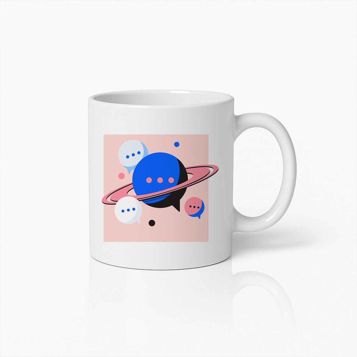 Kosmische Chat Bubbels Mok – Unieke Koffiebeker voor Techliefhebbers en Ruimtefans