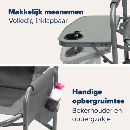 TRVLMORE Campingstoel - Opvouwbaar - 120KG Draagvermogen - Lichtgewicht - Klapstoel - Visstoel - Kampeerstoel - Vouwstoel - Grijs van TRVLMORE — afbeelding 5