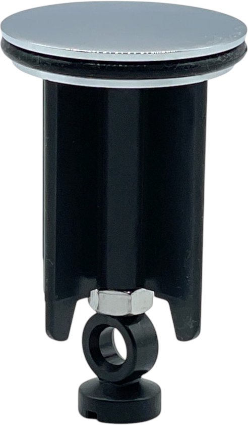 Hibbent Gootsteenstop geschikt voor 25 mm tot 46 mm, pop-up gootsteenpluggen met afvoerzeef, messing veerkern push-type afvoerplug, universele gootsteenstop vervanging voor badkamer en keuken, chroom