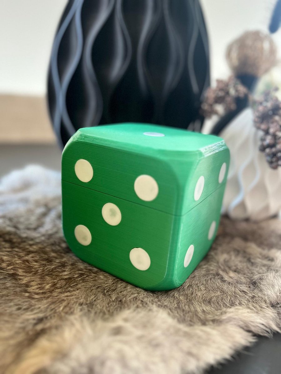 3D geprinte dobbelsteen - Opbergkubus - Groen