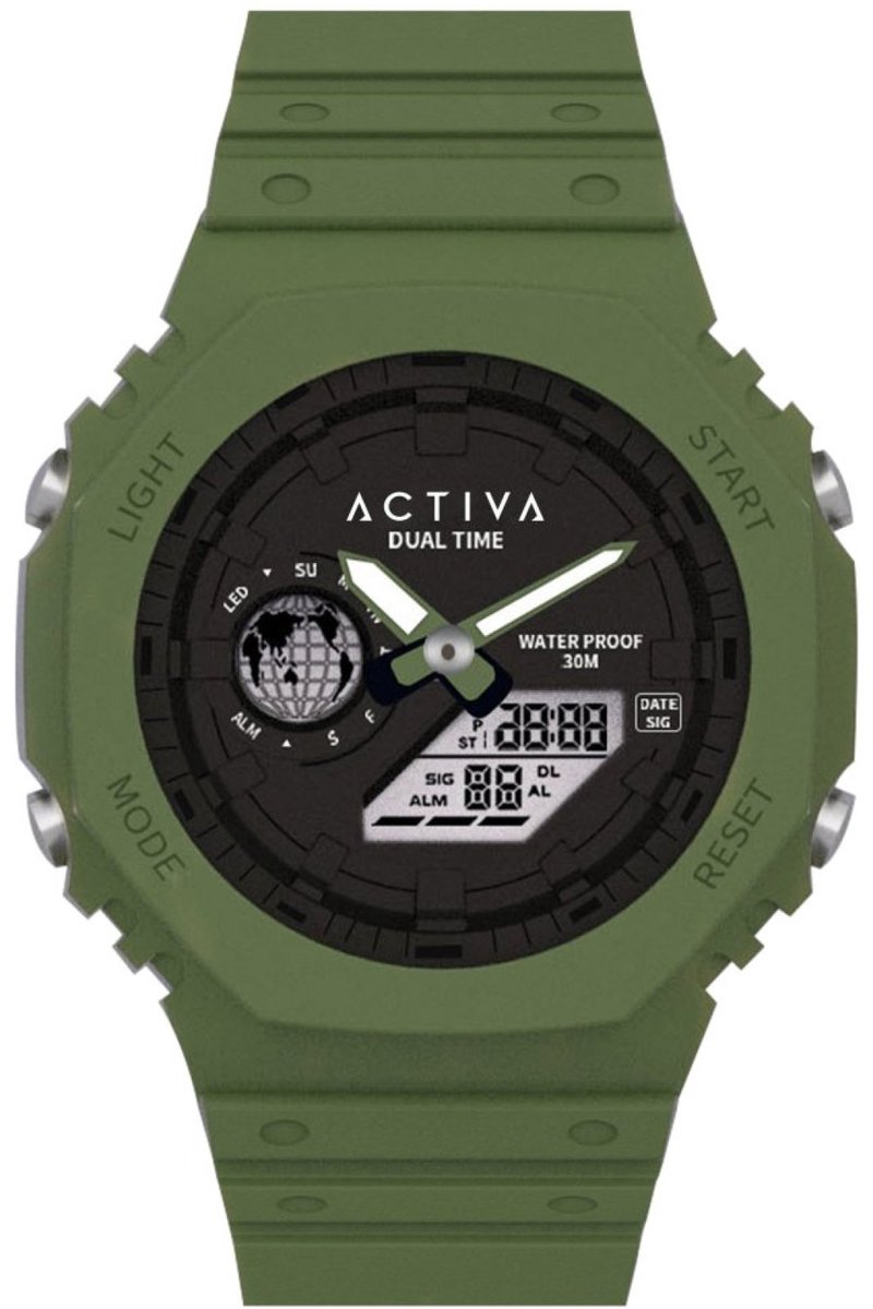 Activa x Invicta Digital ACW423-010 Heren Horloge - Waterdicht - Digtaal - Quartz Uurwerk - Plastic met zwarte Wijzerplaat - 45mm