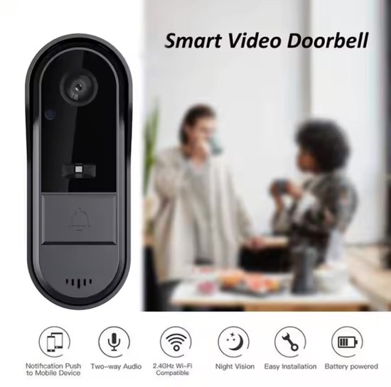 Arlo Essential bedrade video deurbel met camera, directe mobiele oproep, 1080p HD, 180˚ nachtzicht, sirene, bewegingsdetectie, 2-weg-audio, incl. proefp. Arlo Secure, 1 deurbel, wit