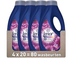 Lenor Vloeibaar Wasmiddel Amethist 20 Wasbeurten - 4 x 900 ml - Voordeelverpakking
