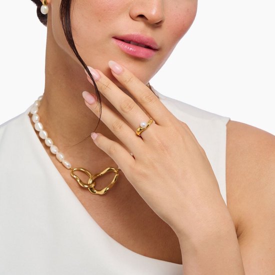 THOMAS SABO H1431-028-14 - Orecchini da donna con perle d'acqua dolce, in argento Sterling 925, colore: Bianco