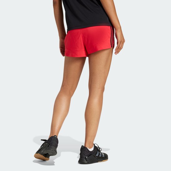 Short d'entraînement tissé taille haute adidas Performance Pacer 3 bandes - Femme - Rouge - XS 13 cm