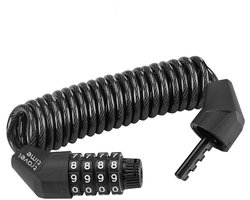 TRAVELTIME cycling quickcode coil cable fietsslot - kabelslot fiets cijferslot - codeslot - zwart - 180cm