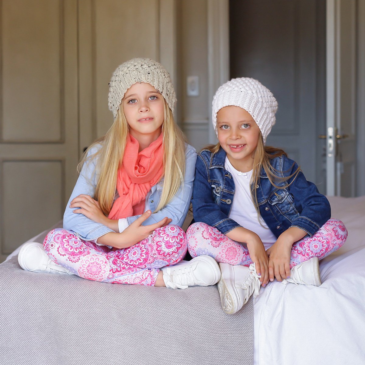 Roze Kinderlegging - Paisley Poppets - legging voor kinderen - Positive Pants - (maat 104-110)