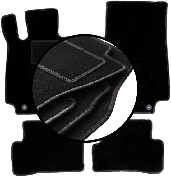 Ensemble complet de tapis en velours pour : Mercedes C W205 avec repose-pieds, break, berline (2015-)