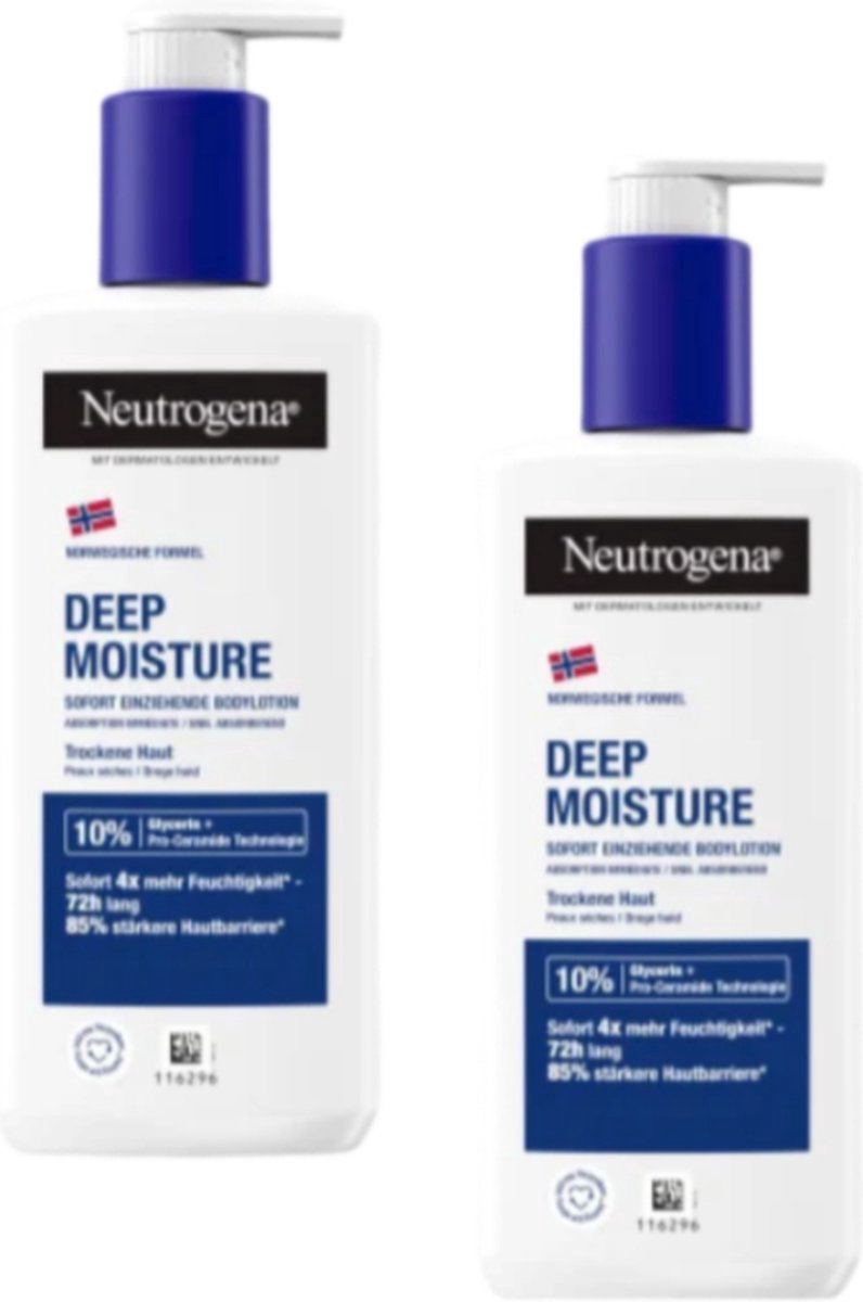 Neutrogena Noorse Formule Deep Moisture Bodylotion | droge huid | 2-pack | 2x 400ML