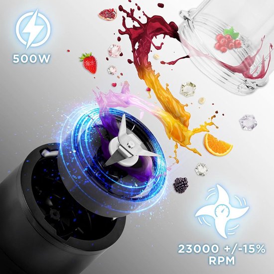 CRLYN® Milkshake Machine - Smoothie Maker - Beker - Zwart van CRLYN — afbeelding 2