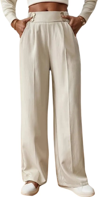 Pantalon Livano Femme - Chino - Pantalon de golf - Pantalon élégant - Taille élastique - Adultes - Abricot - XL
