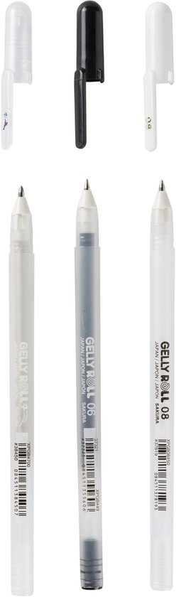 Sakura Gelly Roll Mixed Set 3 Clear Zwart Wit