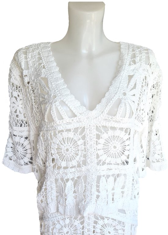 Trui-gehaakt-bohemian-Ibiza style-Gipsy style-100% katoen-one size