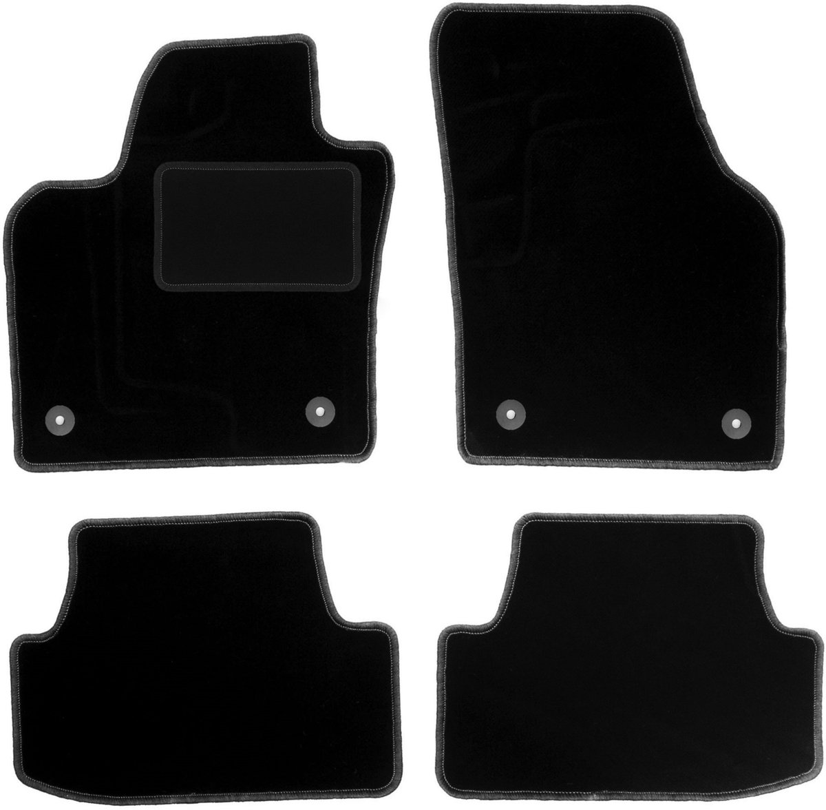 Zwarte veloursmatten voor: Volkswagen Polo VI hatchback (2017-)