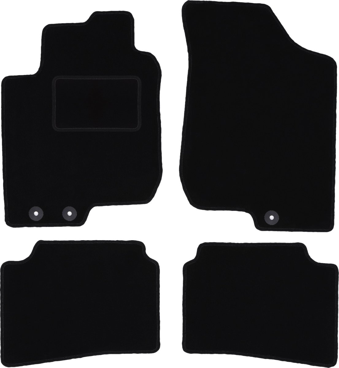 Zwarte veloursmatten voor: Hyundai i30 I hatchback, stationwagen, CW (2007-2012)