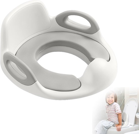 Siège d'apprentissage de la propreté Kinder, antidérapant et Design , de 1 à 8 ans, blanc et gris