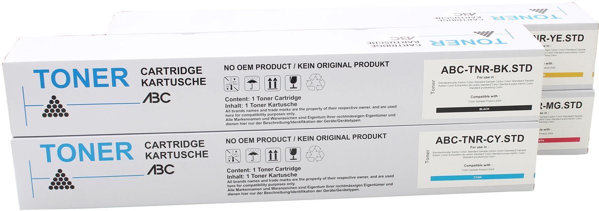 Image of ABC huismerk set van 4 tonercartridges geschikt voor Sharp MX-61GT MX-2630N MX-2651 MX-3050 MX-3051 MX-3060 MX-3061 MX-3070 MX-3071 MX-3550 MX-3551