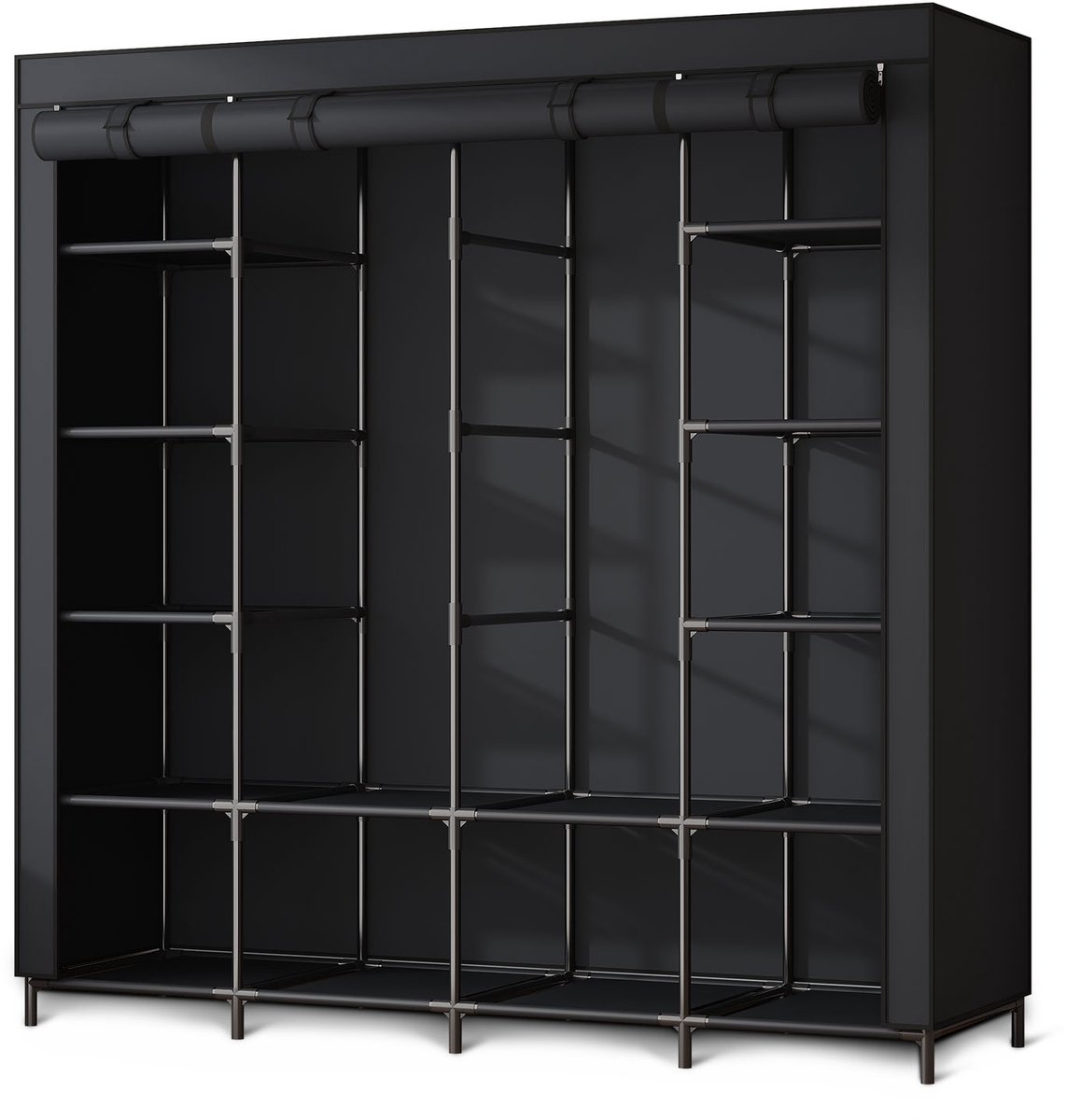 Grote textielgarderobe Massido MS-804 zwart