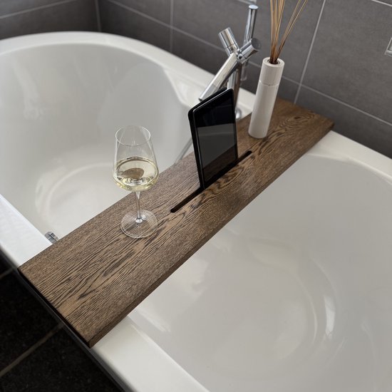 Maison DAM - eikenhout Terra marron - 90x20x3cm - Avec niche tablette - 2x huilé