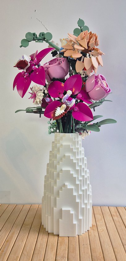 Vaas 'Nordic Light' – Minimalistisch Wit Design voor o.a. droogbloemen en lego bloemen - Wit