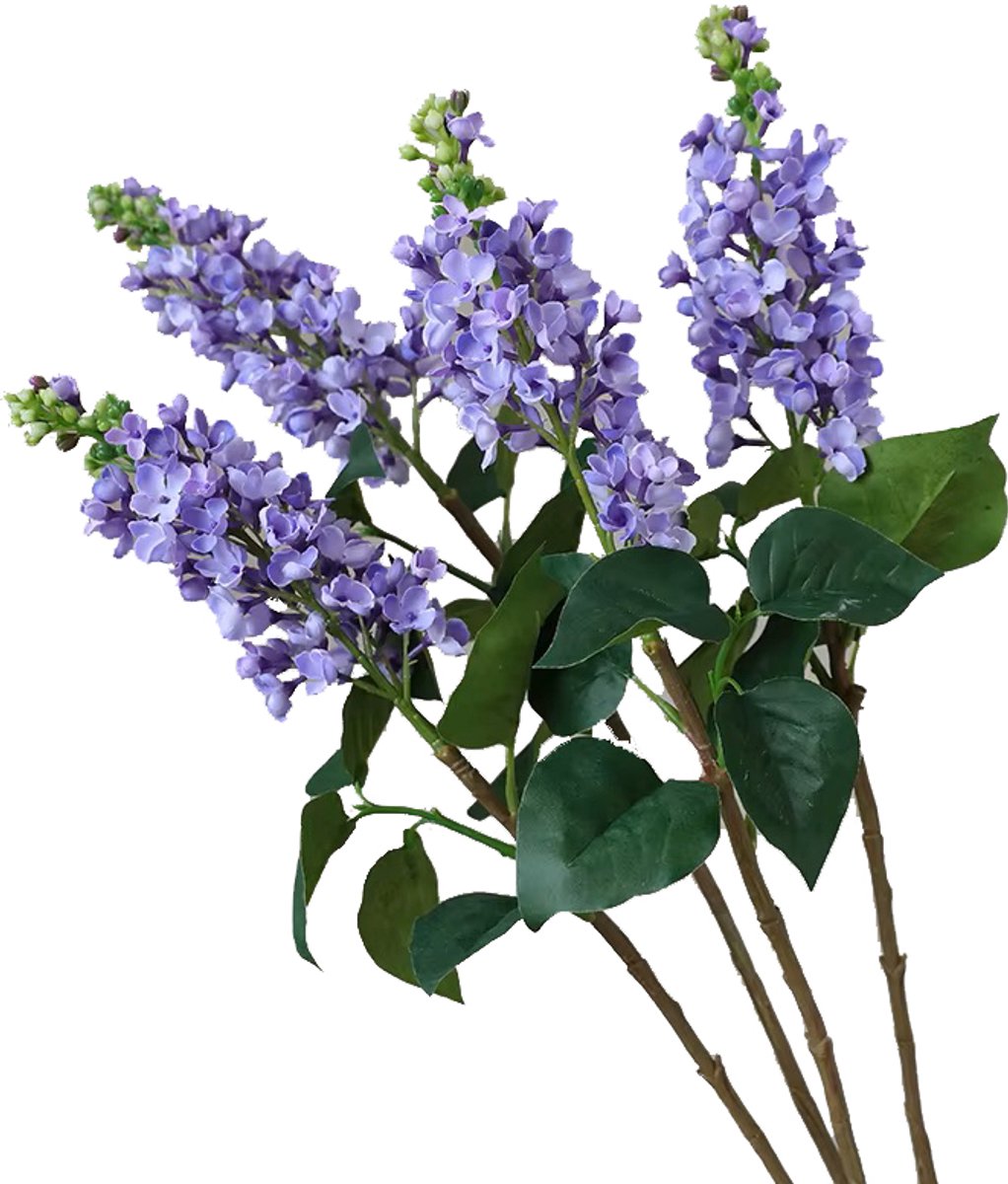 Globalgiftshop Steelbloem - kunstbloem ridderspoor 76 cm paars 4 takkne