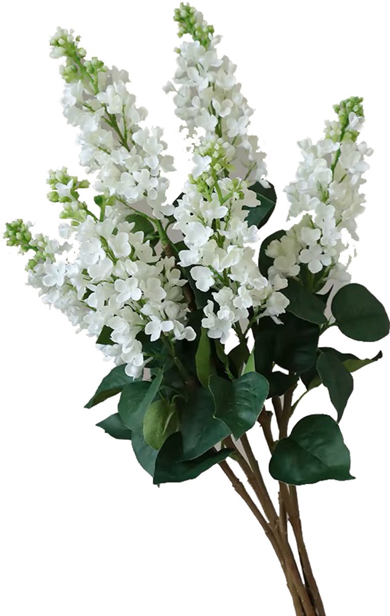 Globalgiftshop Steelbloem - kunstbloem ridderspoor 76 cm wit 4 takken
