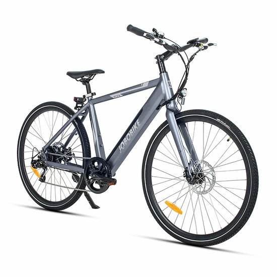 Elektrische Fiets JOBOBIKE VIVA Citybike Grijs - 504Wh Accu - 22kg Lichtgewicht - 250W Achterwielmotor - 28 Inch Wielen - Shimano 7 Versnellingen - Kettingaandrijving - Elegant Cityframe voor Dames en Heren - Trekking Stadsfiets