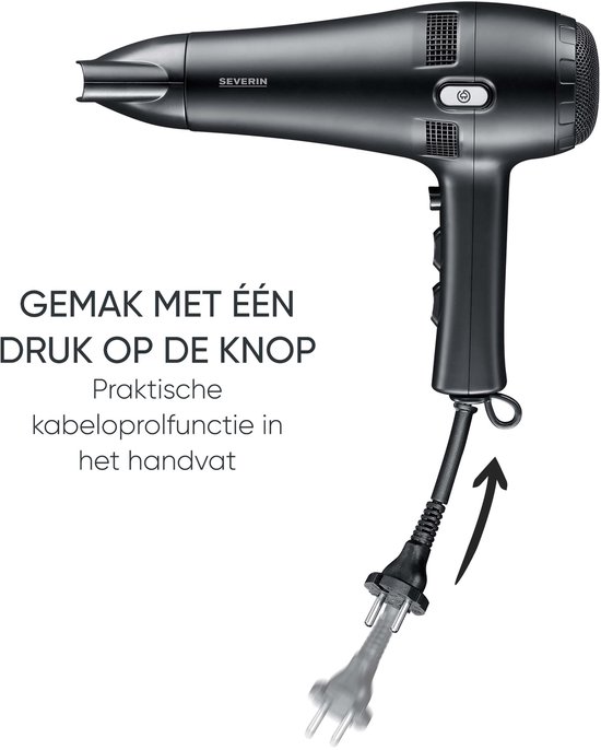 Severin HT 0165 Föhn met handige snoer-oprolfunctie - - Severin - €33,26