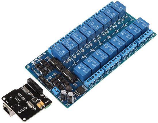 RJ45-poort + 16-kanaals Relais Ethernet-besturingsmodule voor Het ...