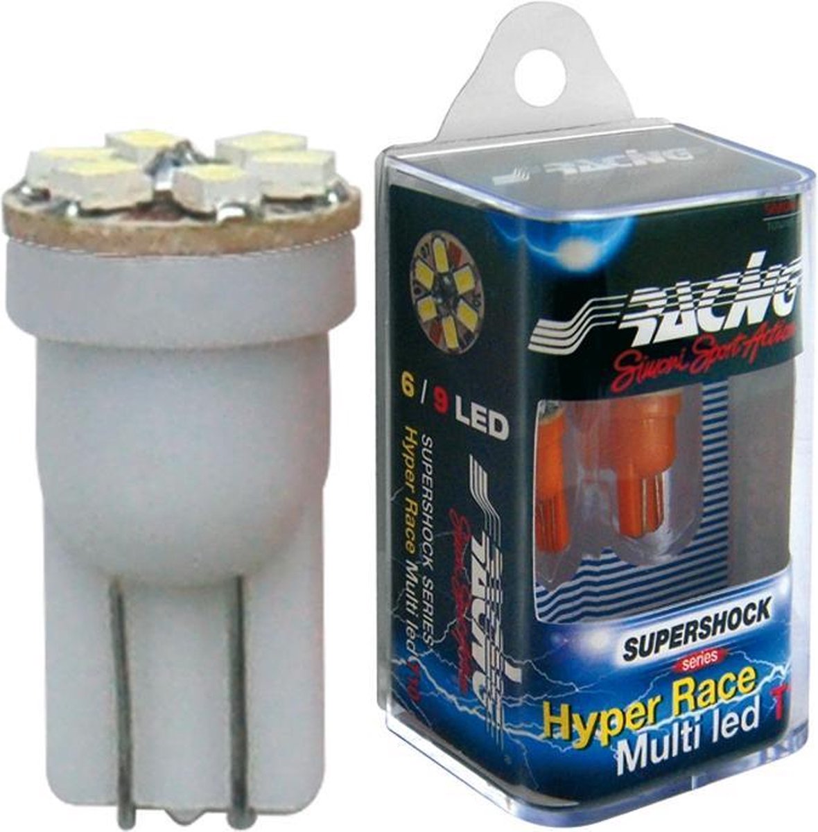 Simoni Racing T10 6-LED 'Hyper Multi' Lampen - Superwhite - Set à 2 stuks