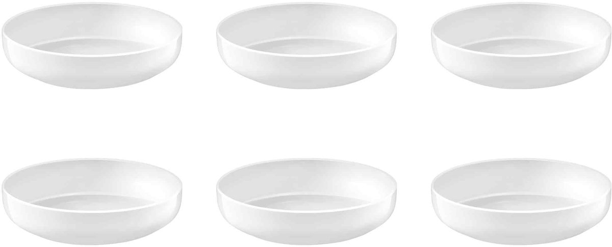 Medard de Noblat - Yaka White - Salade en pastabord 20 cm - 6 delig - Porselein