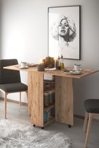 Bol.com Eettafel Inklapbare| Eettafel Uitschuifbaar| Opvouwbaar| Ruimtebesparend Klaptafel| Modern en Stijlvol| Licht Walnoot| 1... aanbieding
