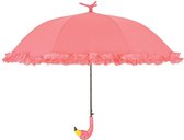 Esschert Design Paraplu met ruches Flamingo 98 cm roze TP203