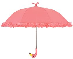 foto van Esschert Design Paraplu met ruches Flamingo 98 cm roze TP203