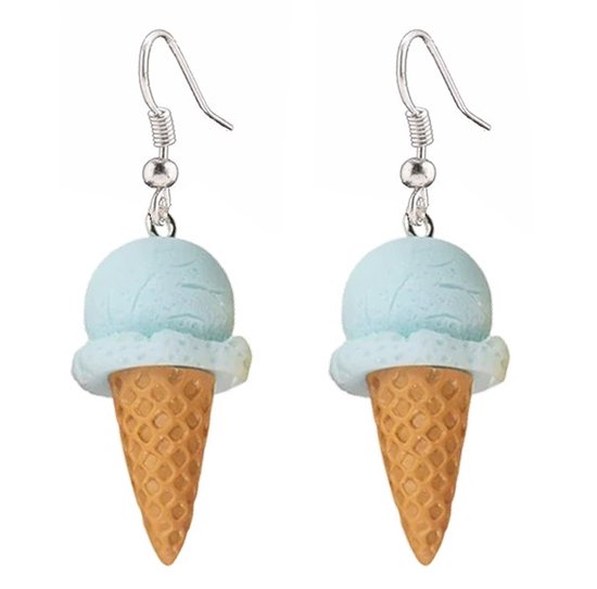 Fako Bijoux® - Boucles d'oreilles - Glace - Cônes - Blauw